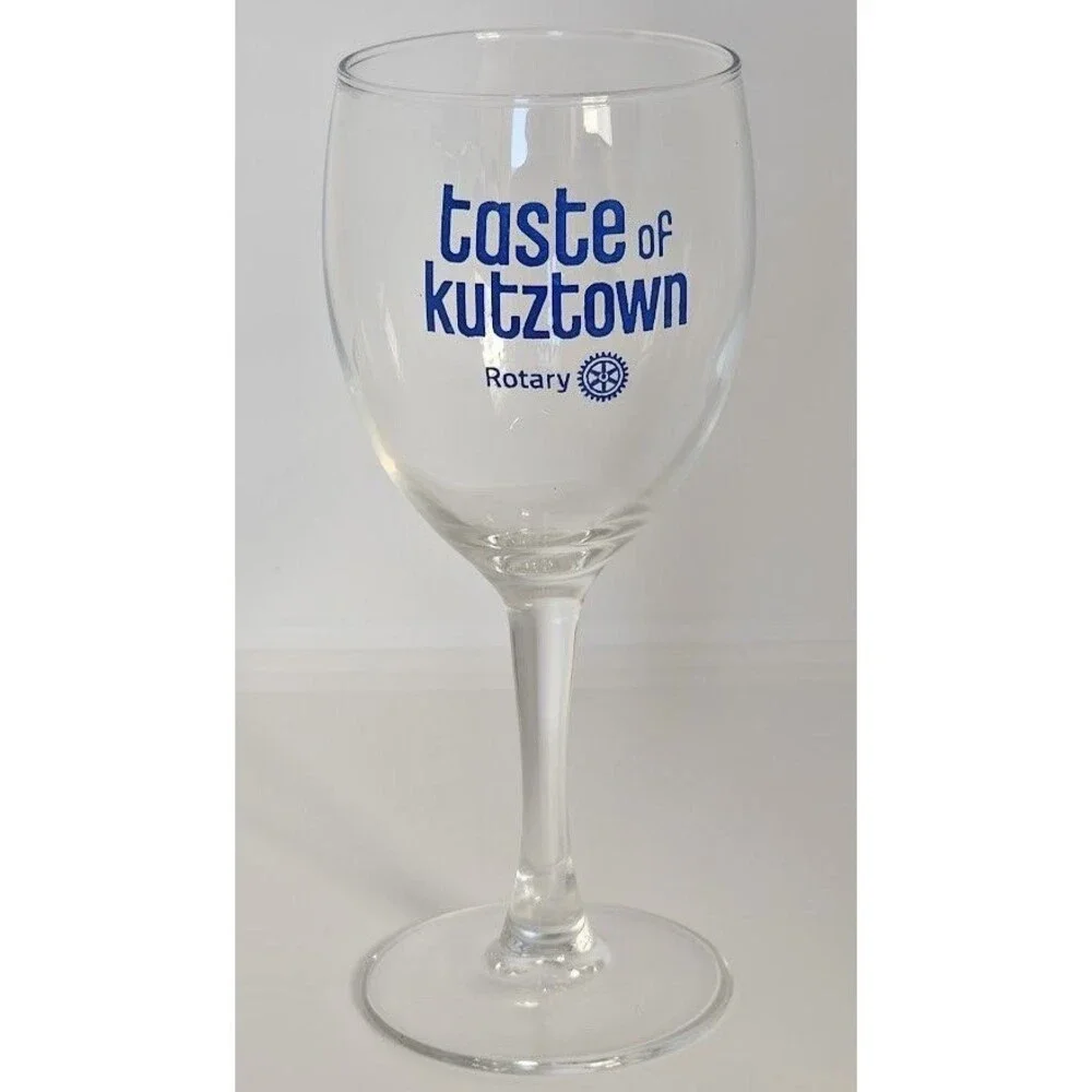 Taste of Kutztown Rotary Stemmed Wine Glass Souvenir Barware PA Beer Festival